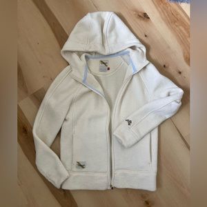 Tracksmith freya wool full zip sweatshirt hoody cream s small excellent